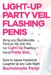 Light Up Bachelorette Party Veil with Flashing Penis 